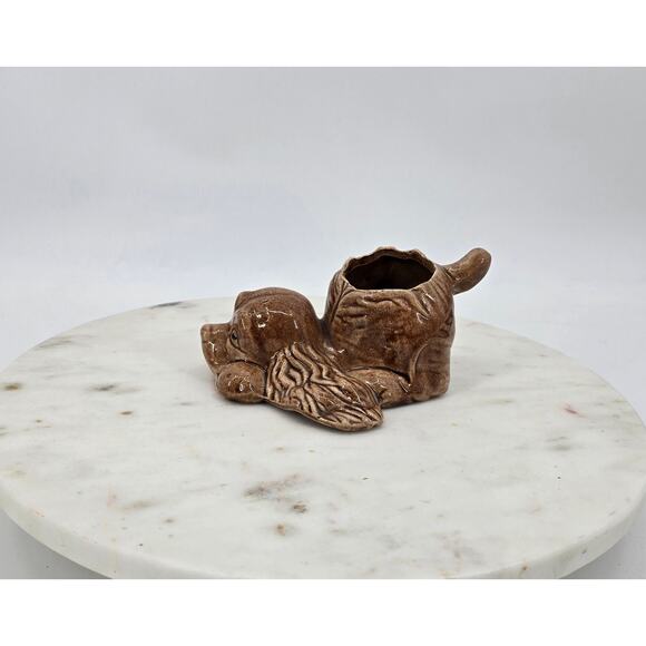 Unmarked Vintage Ceramic Dog Planter - Picture 3 of 7